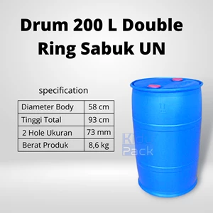 DRUM PLASTIK 200 L DOUBLE RING SABUK - UN
