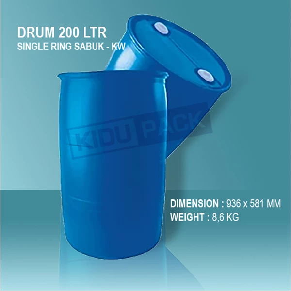 DRUM PLASTIK 200 L SINGLE RING SABUK-KW