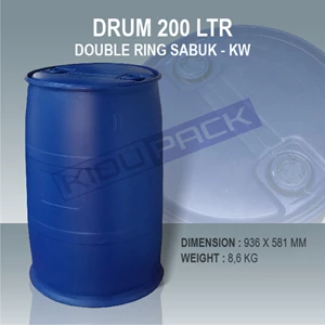 DRUM PLASTIK 200 L DOUBLE RING SABUK - KW